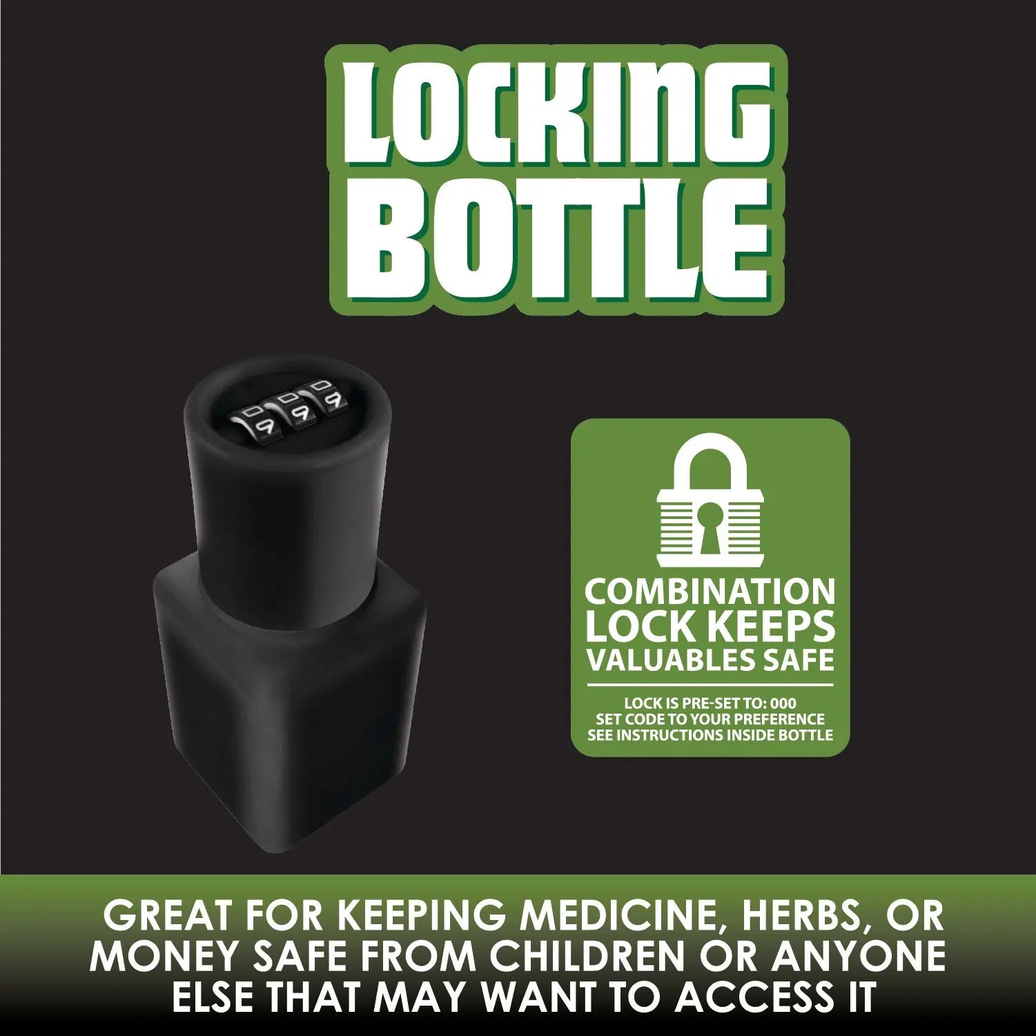 Plastic Locking Bottle Jar - 6 Pieces Per Retail Ready Display 21950 SMOKEZILLA