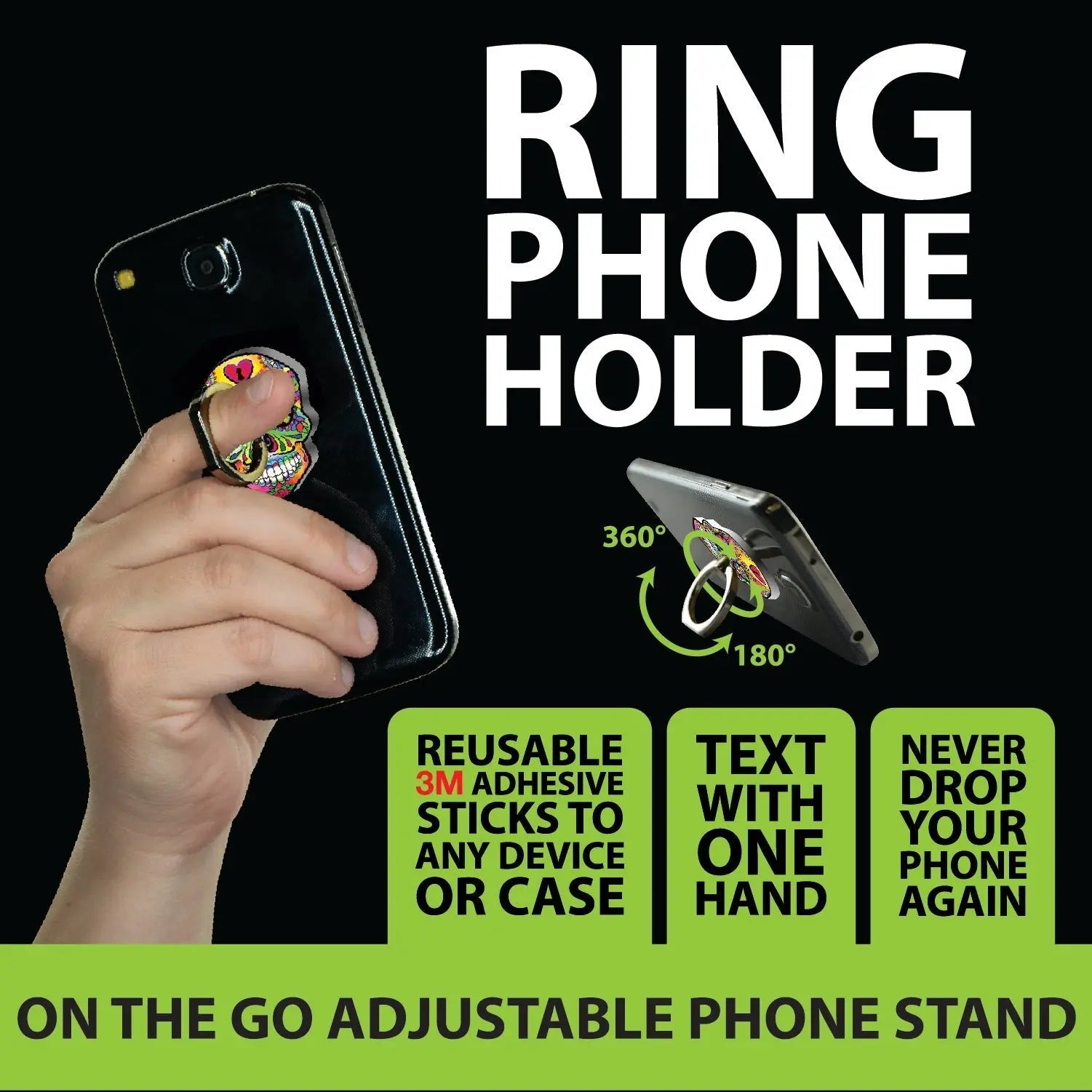 Ring Phone Holder Acrylic - 12 Pieces Per Retail Ready Display 21967 GADGET GEAR