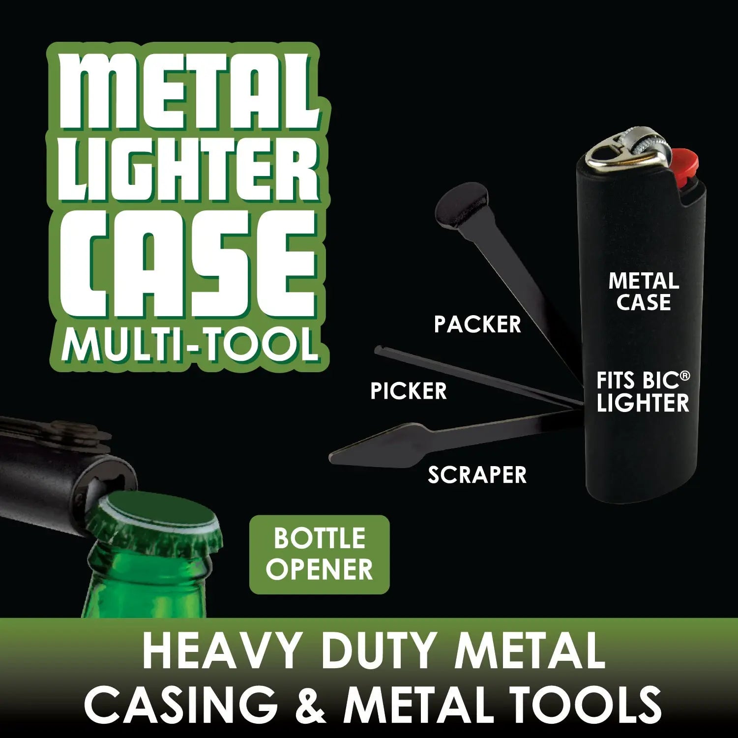 Metal Lighter Case with Tools - 6 Pieces Per Retail Ready Display 22030 SMOKEZILLA