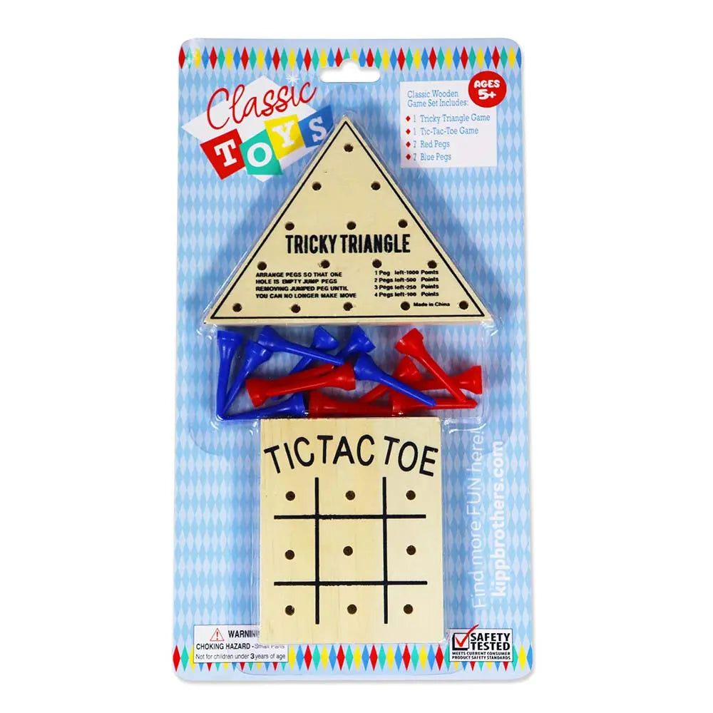 Classic Wooden Peg Games 2 Pack Set - 12 Pieces Per Retail Ready Display 22051 KIPP BROTHERS
