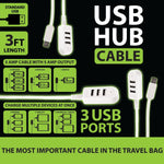 Charging Hub USB 3 Port USB 5 Amp - 6 Pieces Per Retail Ready Display 22084 GADGET GEAR