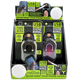 Ring Phone Holder with USB Coil Lighter - 6 Pieces Per Retail Ready Display 22087 GADGET GEAR
