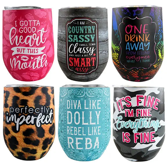 12 oz Insulated Stainless-Steel Wine Cup - 6 Pieces Per Retail Ready Display 22266 ROUGHNECK