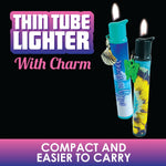Thin Tube Lighter with Charm- 15 Pieces Per Retail Ready Display 22301 SMOKEZILLA