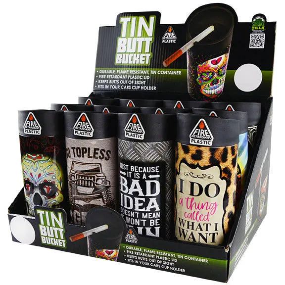 Metal Butt Bucket Ashtray - 12 Per Retail Ready Display 22370 SMOKEZILLA