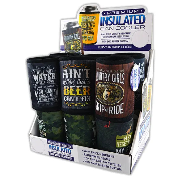 Neoprene Can and Bottle Cooler - 12 Pieces Per Retail Ready Display 22468 POLAR GEAR
