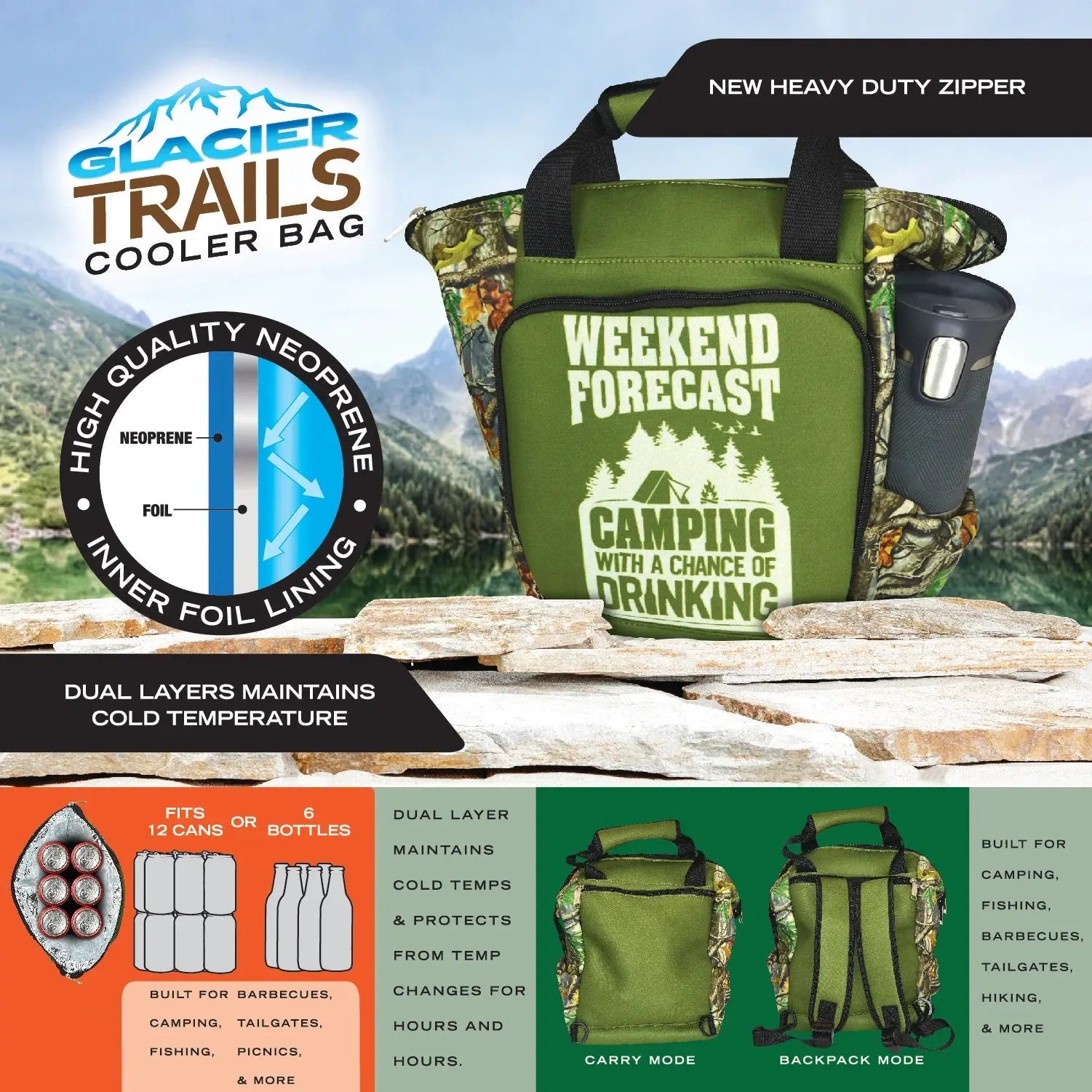 Neoprene Cooler Bag - 6 Pieces Per Pack 26616 POLAR GEAR