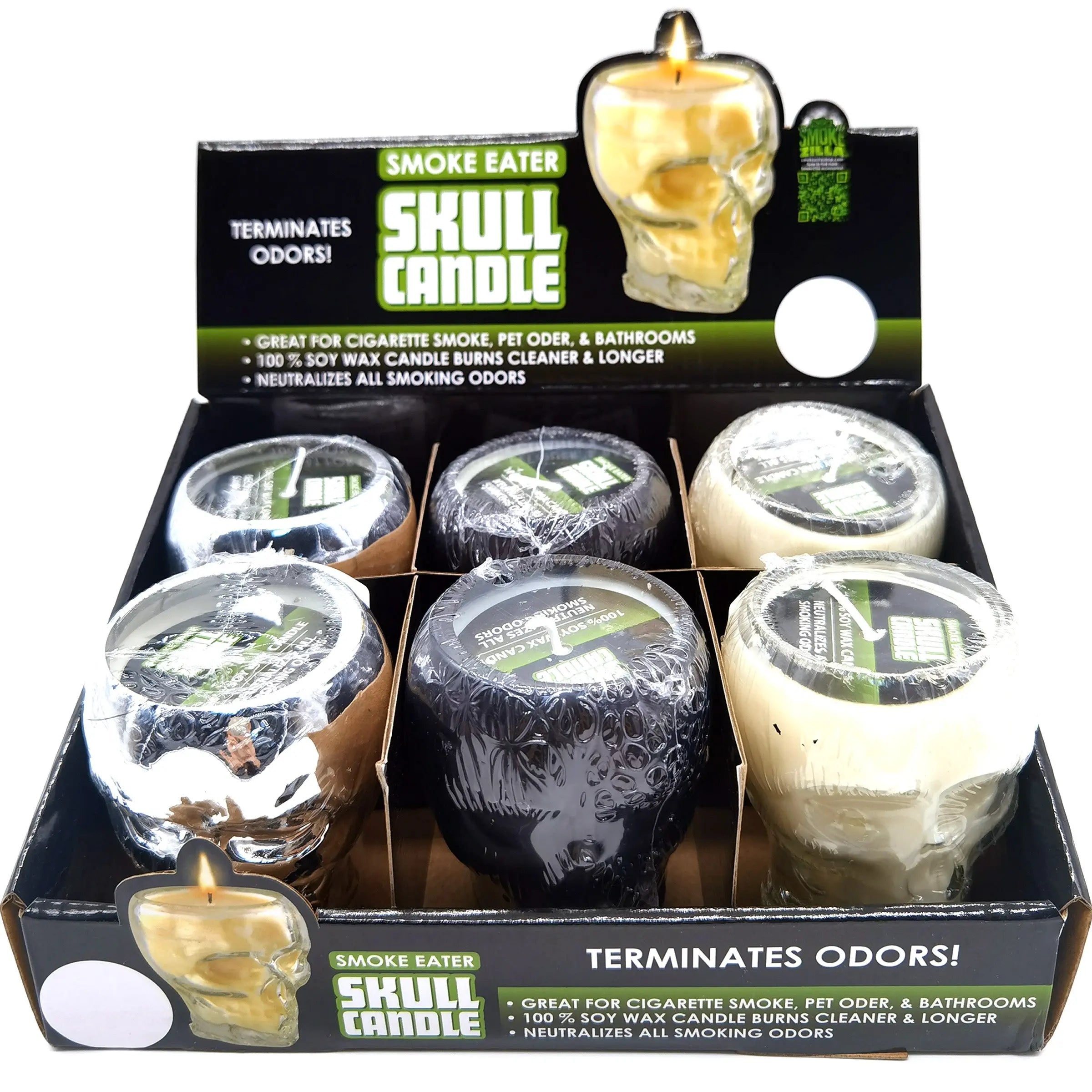 Smoke Eater Skull Candle - 6 Pieces Per Retail Ready Display 22543 SMOKEZILLA