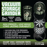 Plastic 5 Piece Grinder with Vacuum Sealed Container - 6 Pieces Per Retail Ready Display 22578 SMOKEZILLA