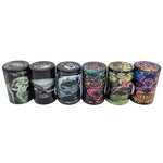 Plastic 5 Piece Grinder with Vacuum Sealed Container - 6 Pieces Per Retail Ready Display 22578 SMOKEZILLA