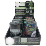 Plastic 5 Piece Grinder with Vacuum Sealed Container - 6 Pieces Per Retail Ready Display 22578 SMOKEZILLA