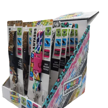 Keychain Lanyard with Detachable Clip - 12 Pieces Per Retail Ready Display 22584 NOVELTY INC