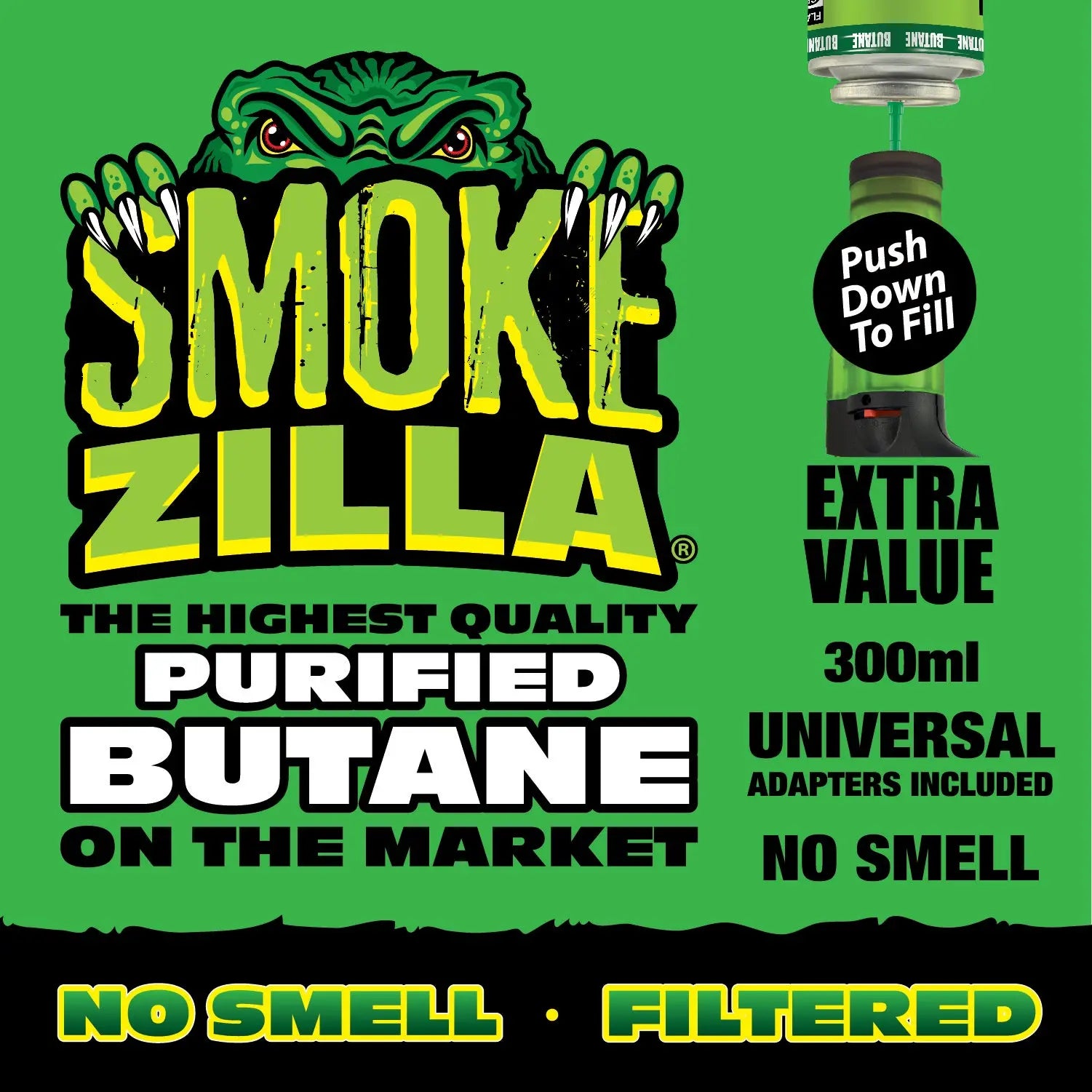 300ML Bulk Smokezilla Butane Refill - 6 Pieces Per Retail Ready Display 22633 SMOKEZILLA