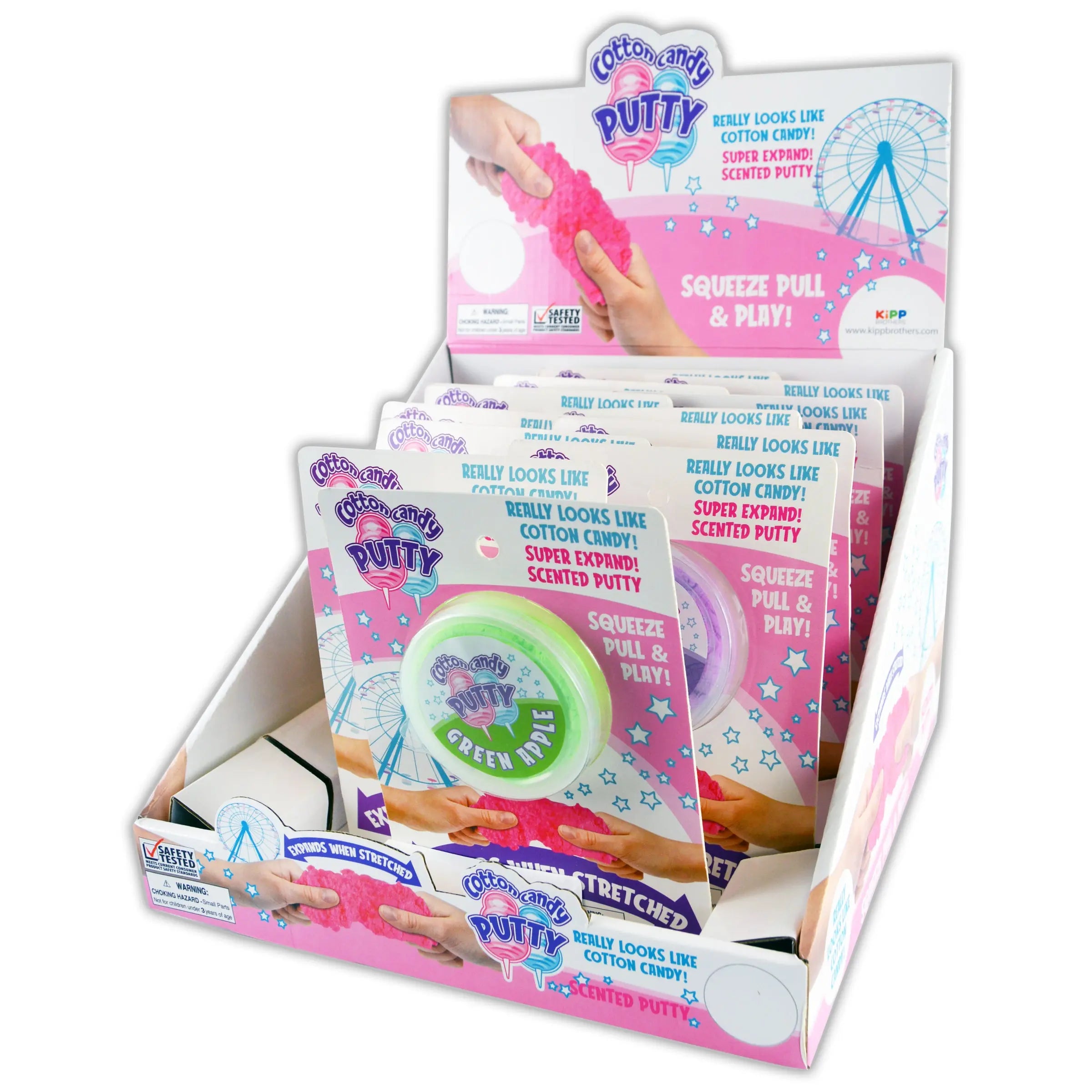 Fidget Cotton Candy Putty Slime - 12 Pieces Per Retail Ready Display 22648 KIPP BROTHERS