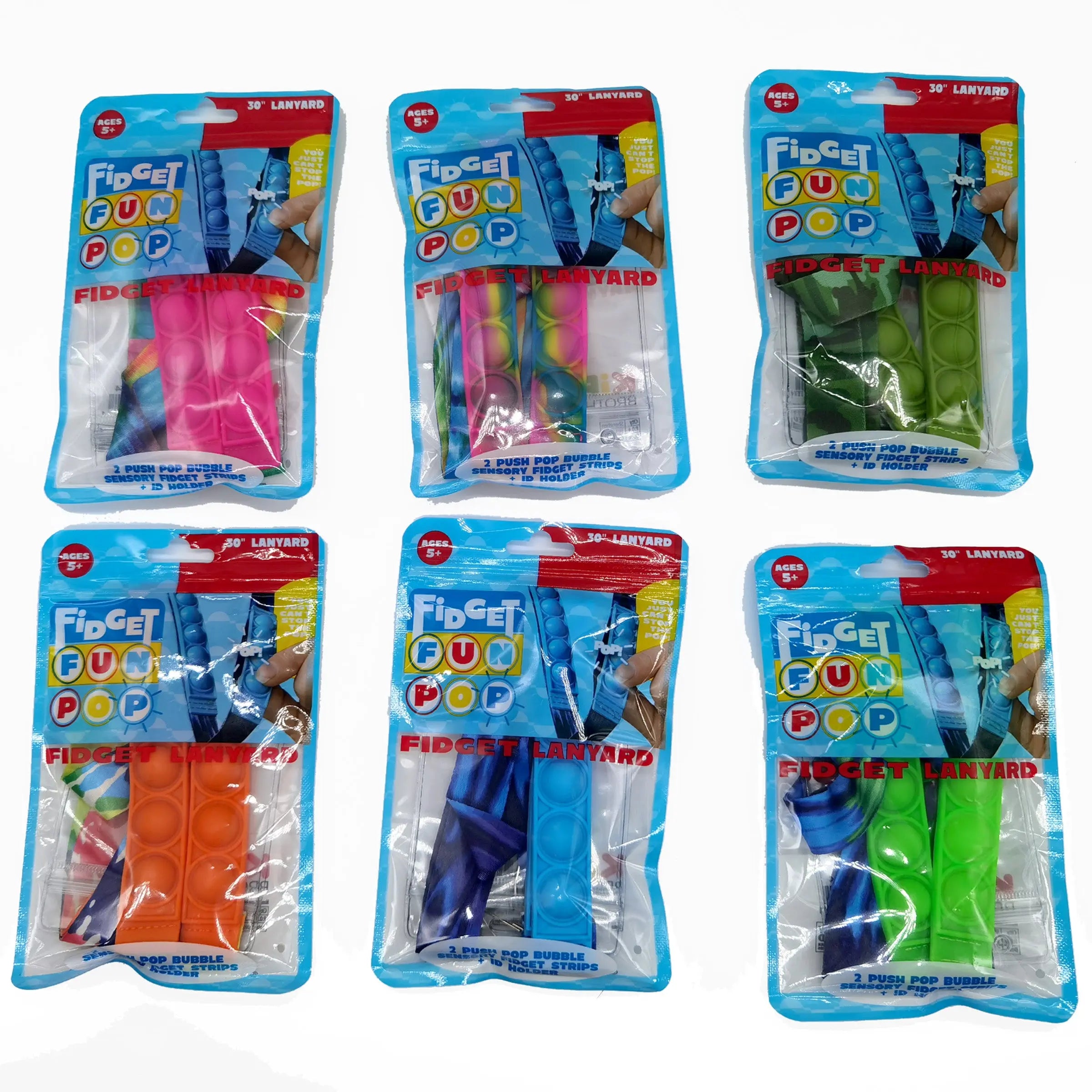 Fidget Pop Lanyard with Id Holder - 12 Pieces Per Retail Ready Display 22654 KIPP BROTHERS
