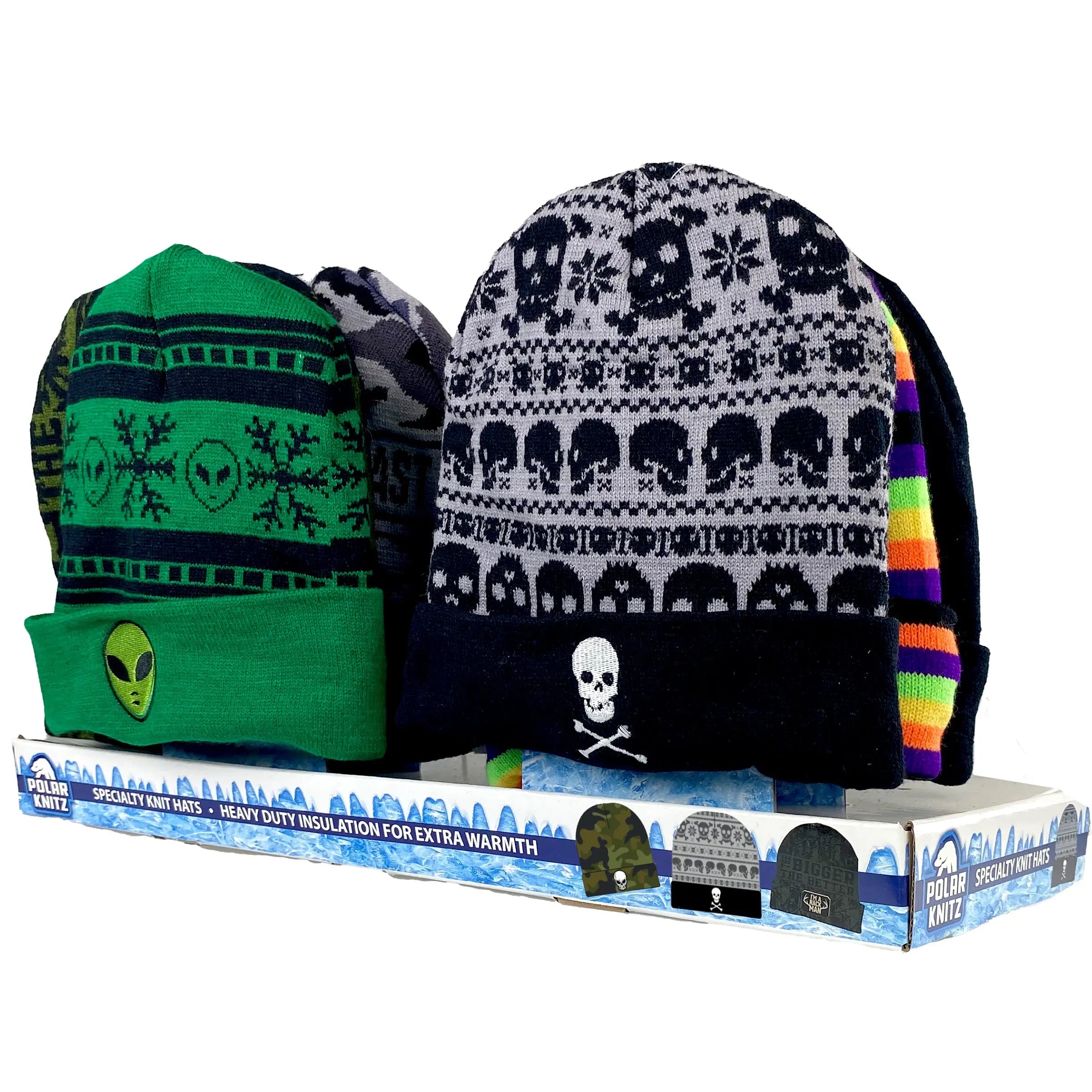 Cuffed Knit Hat Beanie Assortment - 12 Pieces Per Retail Ready Display 22663 POLAR GEAR
