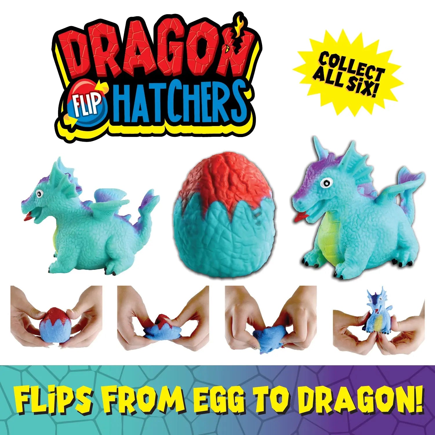 Squish and Squeeze Dragon Flip Toy - 12 Pieces Per Pack 22717 KIPP BROTHERS