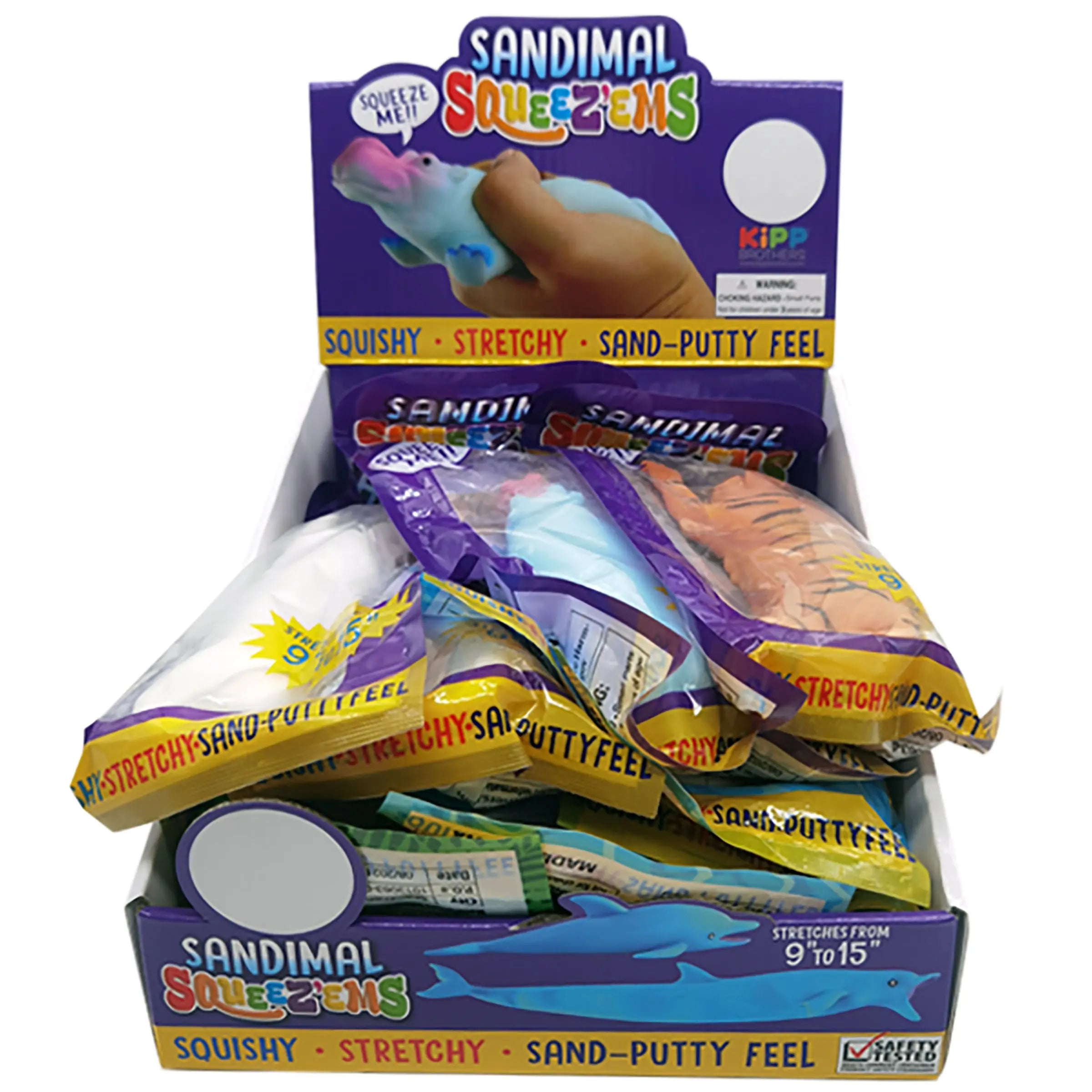 Squish and Squeeze Sand Animal Toy - 12 Pieces Per Retail Ready Display 22791 KIPP BROTHERS