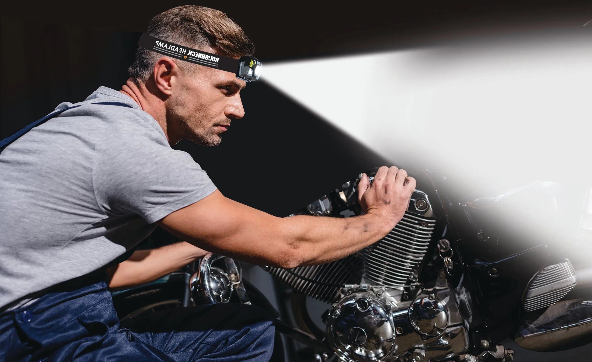 Rechargeable LED Headlamp Flashlight - 6 Pieces Per Retail Ready Display 22801 ROUGHNECK