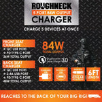 Car Charger Multi-Port Backseat Extender - 4 Pieces Per Retail Ready Display 22914 ROUGHNECK