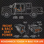 Car Charger Multi-Port Backseat Extender - 4 Pieces Per Retail Ready Display 22914 ROUGHNECK