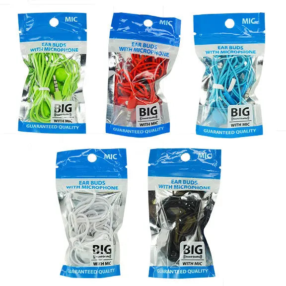 Earbuds W/ Mic Bulk 15 Pieces Per Pack 22918 NOVELTY INC