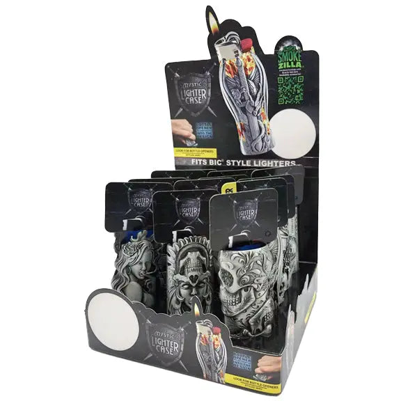 Metal Mystic Lighter Case with Bottle Opener - 12 Pieces Per Retail Ready Display 22921 SMOKEZILLA