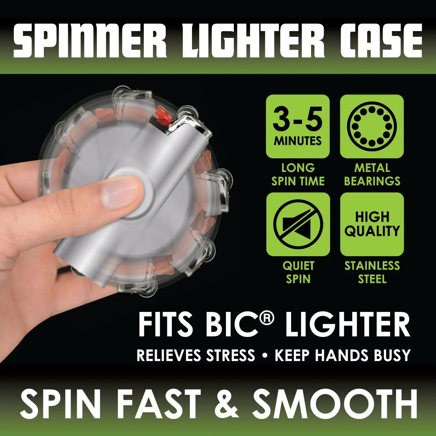 Metal Spinner Lighter Case - 12 Pieces Per Retail Ready Display 23059 SMOKEZILLA