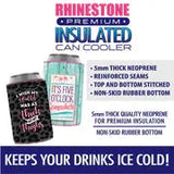 Neoprene Rhinestone Can and Bottle Cooler - 6 Per Retail Ready Display 26471 POLAR GEAR