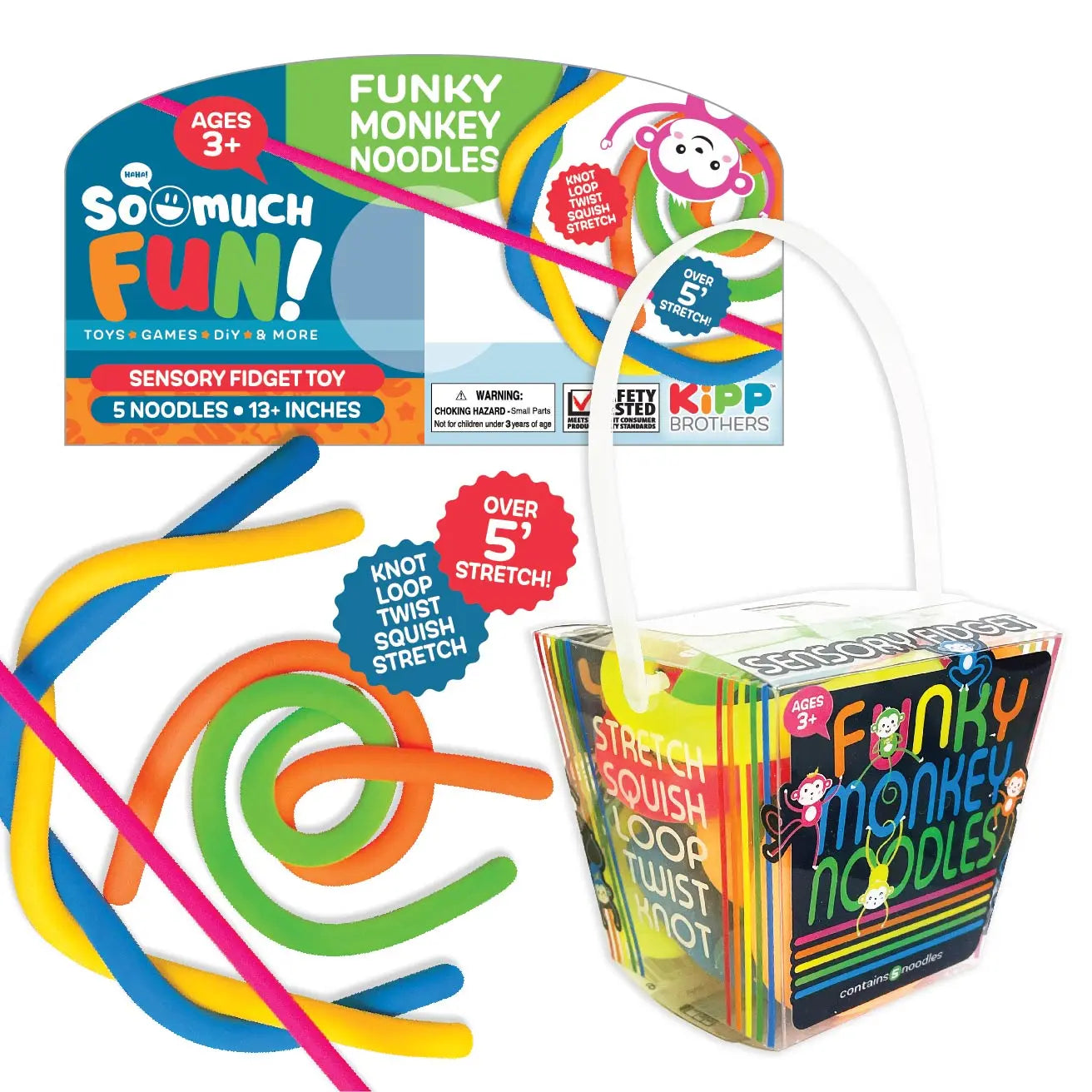 Funky Monkey Noodle Toy - 12 Pieces Per Pack 23214 KIPP BROTHERS