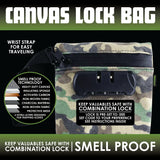 Smell Proof Canvas Locking Storage Bag - 6 Pieces Per Retail Ready Display 23221 SMOKEZILLA