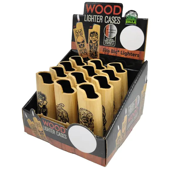 Wood Lighter Case - 12 Pieces Per Retail Ready Display 23223 SMOKEZILLA