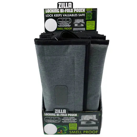 Smell Proof Flat Canvas Lock Storage Bag - 6 Pieces Per Retail Ready Display 23246 SMOKEZILLA