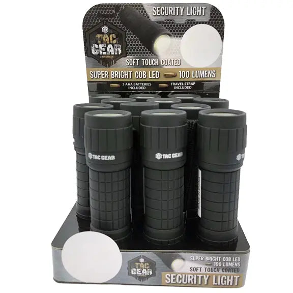 LED Flashlight with Soft Touch Coating - 12 Pieces Per Retail Ready Display 23289 TAC GEAR
