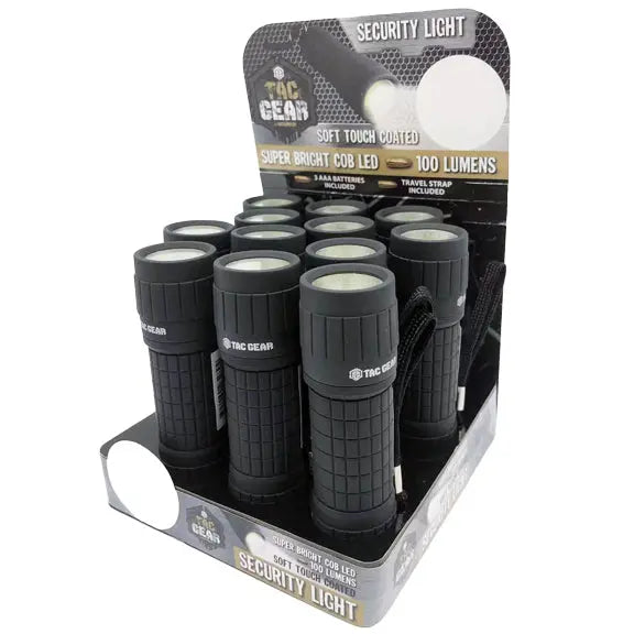 LED Flashlight with Soft Touch Coating - 12 Pieces Per Retail Ready Display 23289 TAC GEAR