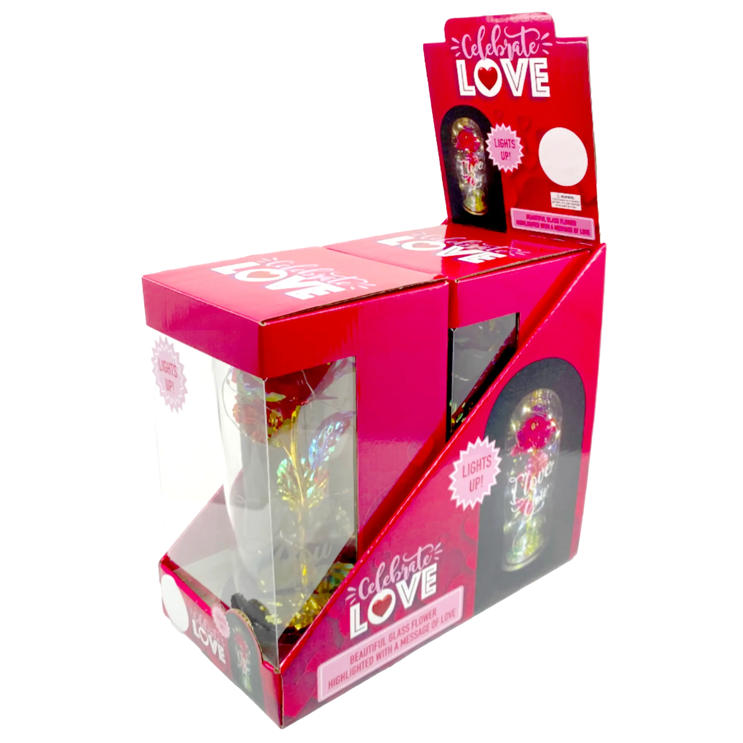 Valentine's Day Celebrate Love Jumbo Glass Keepsake - 2 Pieces Per Retail Ready Display 23400 KIPP BROTHERS