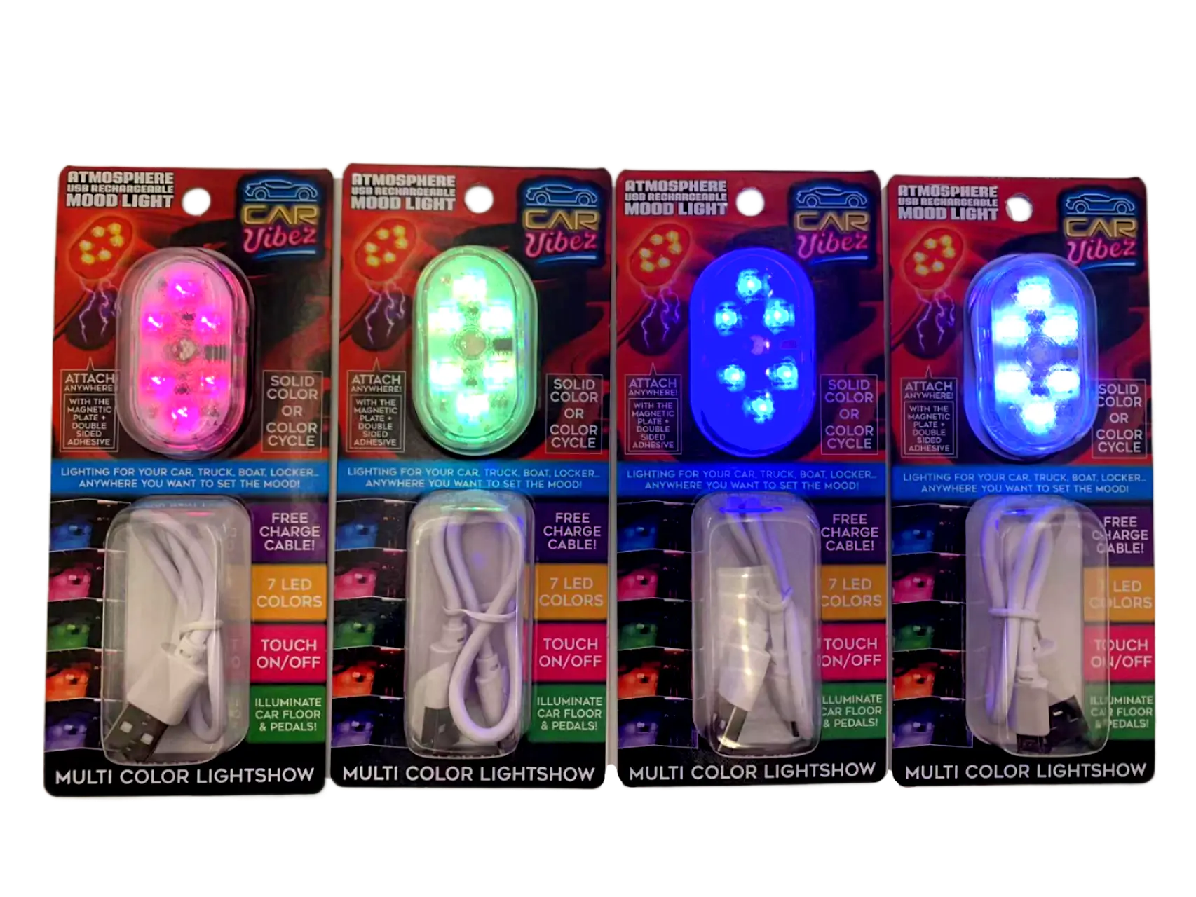 Mood Light Magnetic Lamp with Charging Cable - 12 Pieces Per Retail Ready Display 23576 CAR VIBEZ