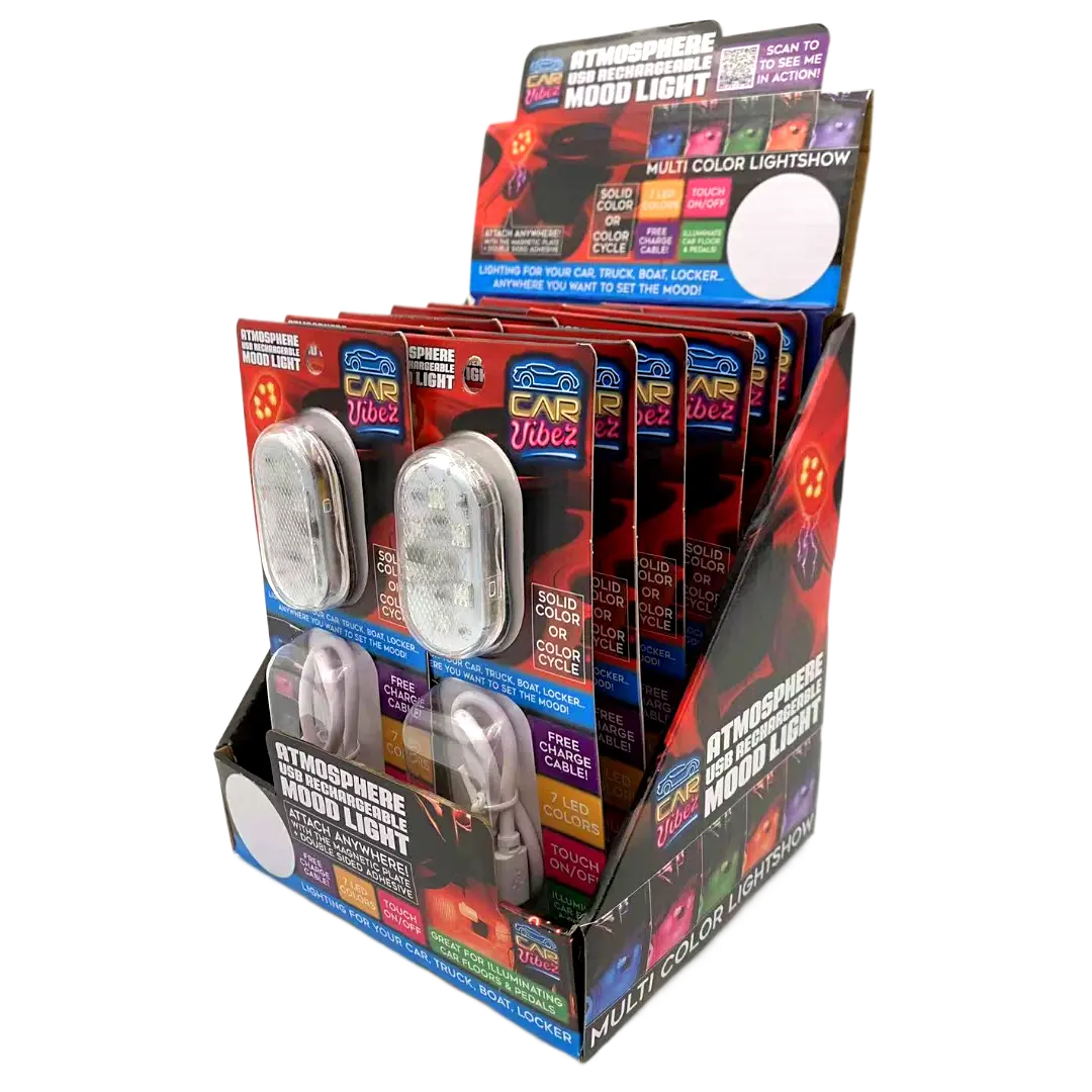 Mood Light Magnetic Lamp with Charging Cable - 12 Pieces Per Retail Ready Display 23576 CAR VIBEZ