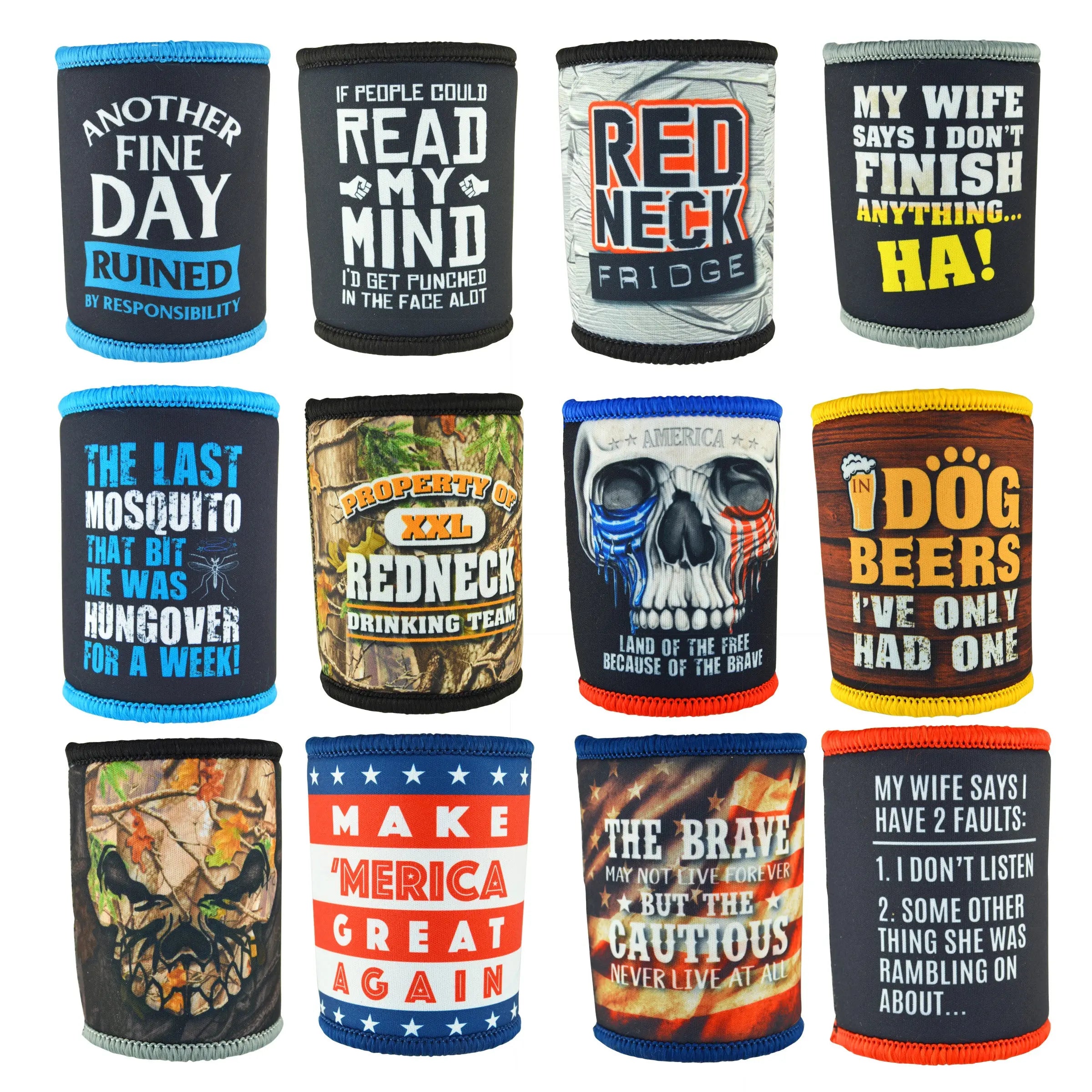 Neoprene Can and Bottle Cooler - 12 Per Retail Ready Display 23937 POLAR GEAR