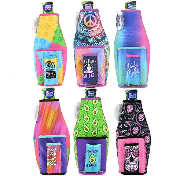 Neoprene 16 Oz Bottle Suit Cooler with Cigarette Pouch - 6 Per Retail Ready Display 24238 POLAR GEAR
