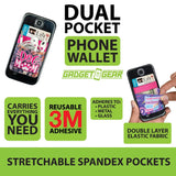 Phone Wallet Dual Pocket Spandex - 12 Pieces Per Retail Ready Display 25469 GADGET GEAR