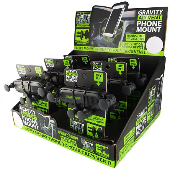 Phone Mount with Car Vent Clip - 6 Pieces Per Retail Ready Display 25590MN GADGET GEAR