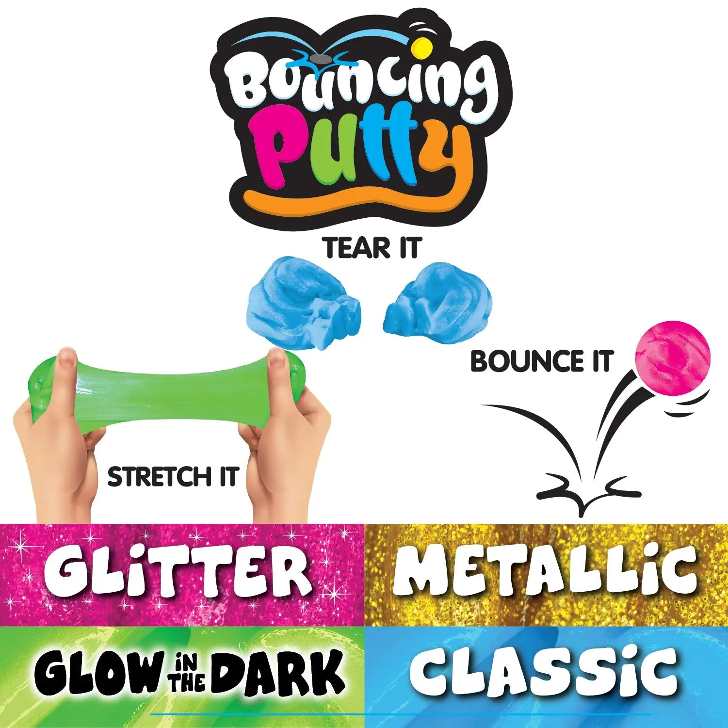 Fidget Bouncing Putty - 12 Pieces Per Retail Ready Display 25617 KIPP BROTHERS