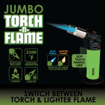 Jumbo Dual Flame N Torch Lighter - 6 Pieces Per Retail Ready Display 25619 SMOKEZILLA