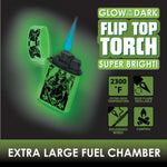 Glow in The Dark Flip Top Lighter - 15 Pieces Per Retail Ready Display 25627 SMOKEZILLA