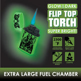 Glow in The Dark Flip Top Lighter - 15 Pieces Per Retail Ready Display 25627 SMOKEZILLA