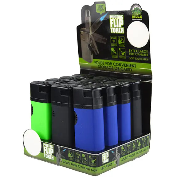 Pivot Head Flip Torch Lighter - 12 Pieces Per Retail Ready Display 25927 SMOKEZILLA