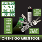Metal Lighter Case Key Chain with Grinder - 6 Pieces Per Retail Ready Display 26044 SMOKEZILLA