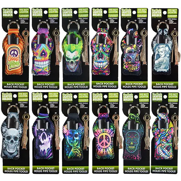 Neoprene Lighter Case Key Chain with Tools - 12 Pieces Per Retail Ready Display 26124 SMOKEZILLA