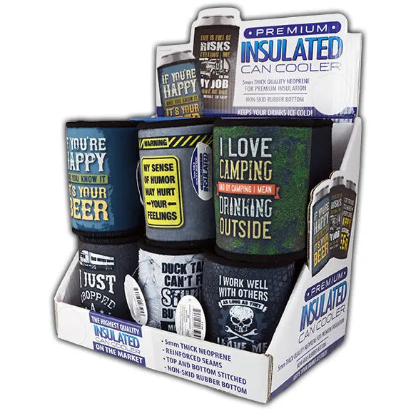 Neoprene Can and Bottle Cooler - 12 Pieces Per Retail Ready Display 26595 POLAR GEAR